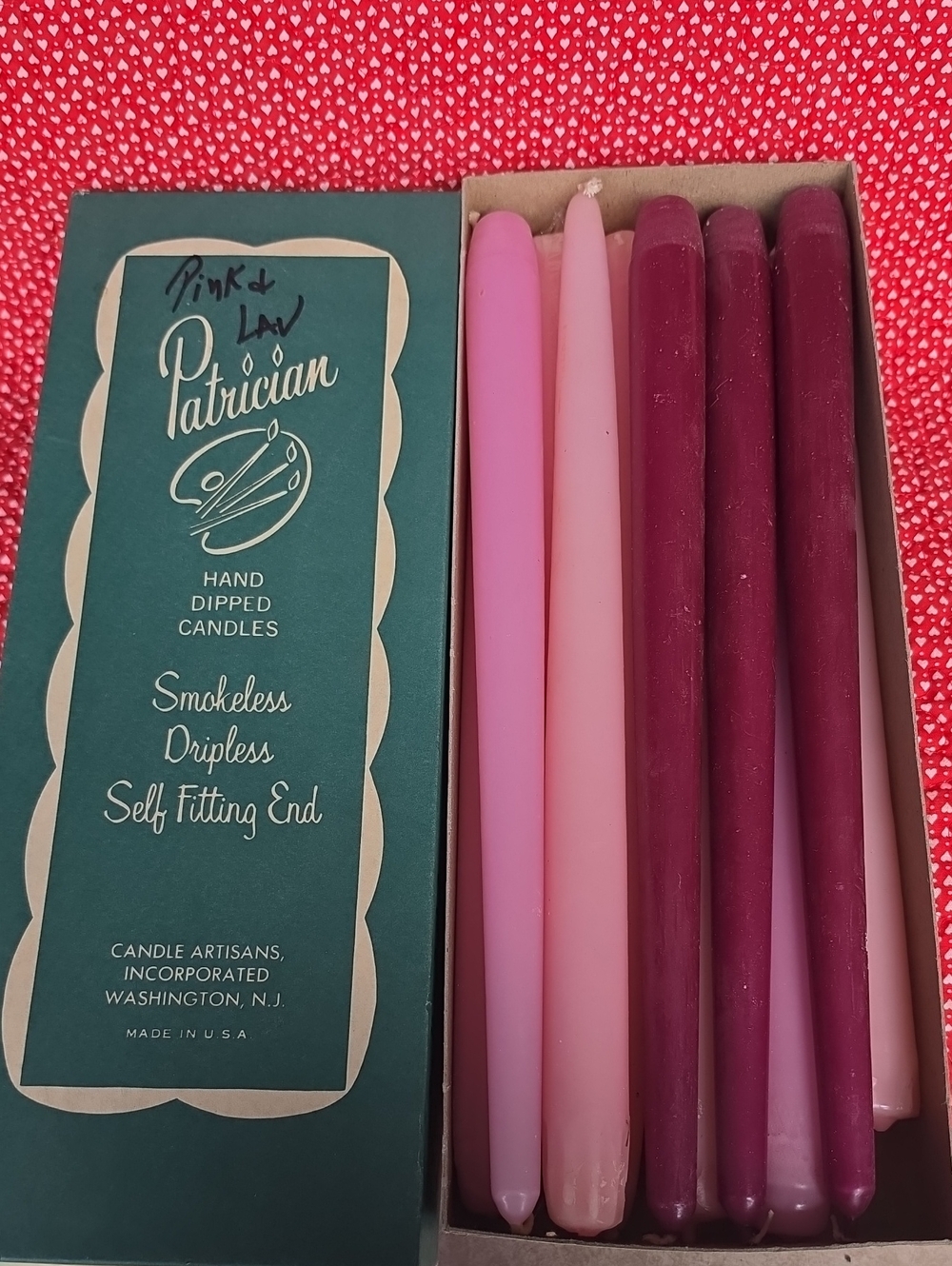 Hand-Dipped Taper Candles - Pink & Lavender 12"